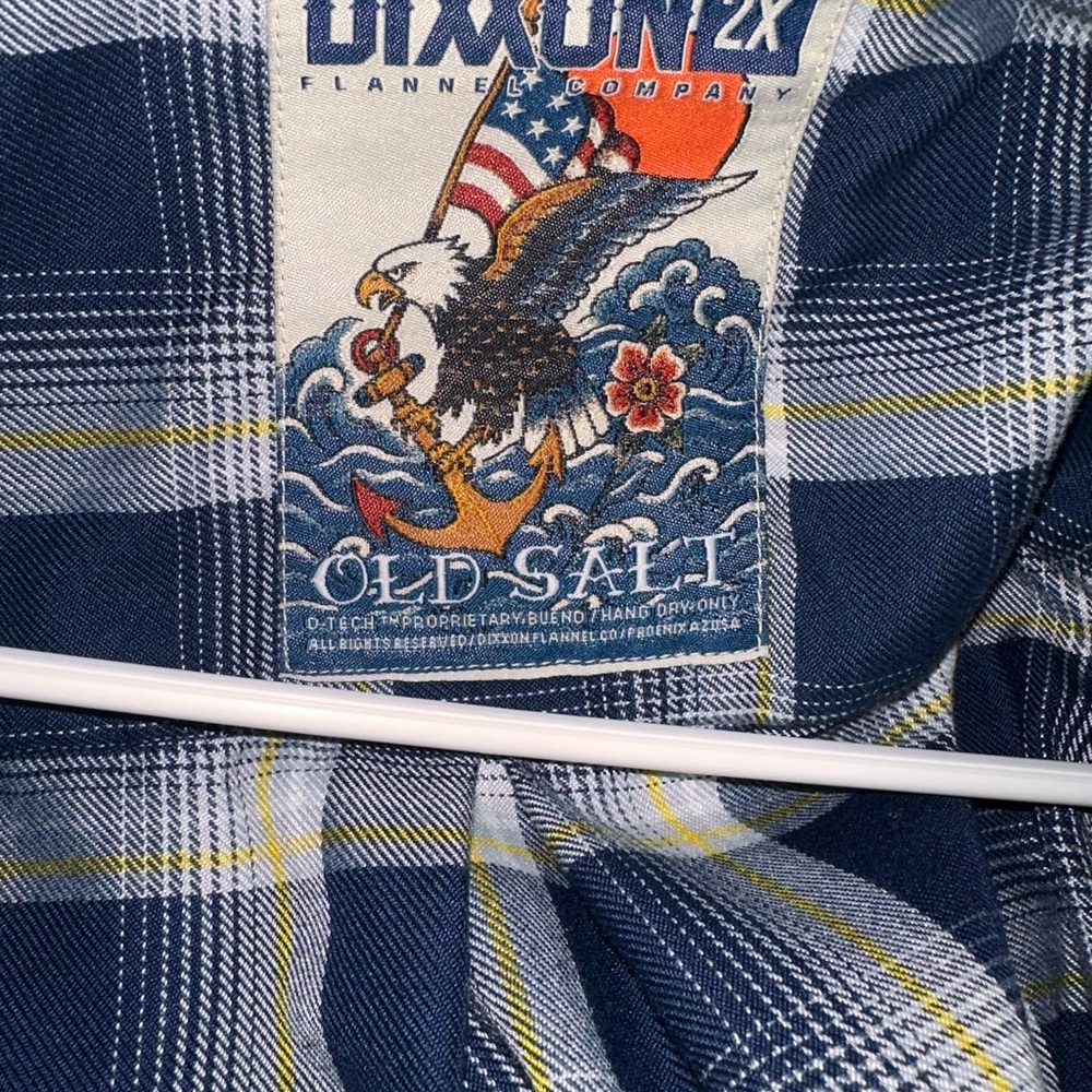 DIXXON Men's Navy and Yellow Plaid Shirt